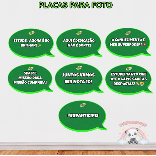 KIT SPAECE 10 Placas para foto - KIT SPAECE